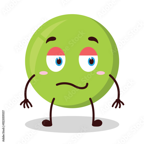 cute silent expression of pea cartoon character