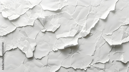 Crumpled white paper with a texture of many folds and creases.