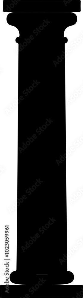 Stylized Vector Black Column with Simple Design Stylized Vector Black Column with Simple Design