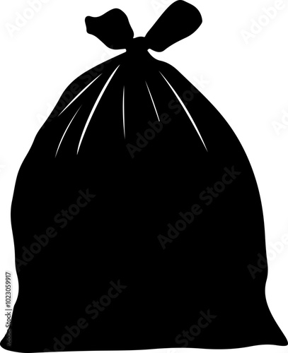 Simple Vector Illustration of a Garbage Bag