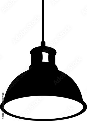 Stylized Vector Pendant Light Design in Black