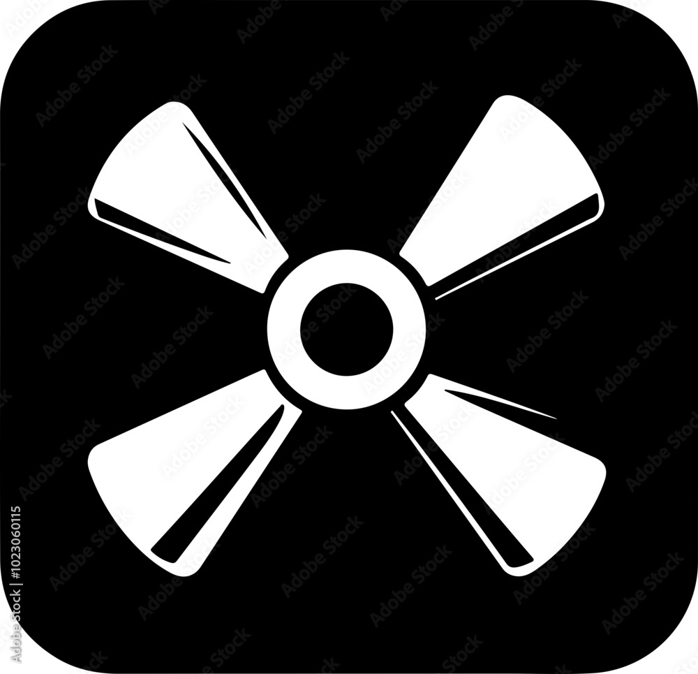 Vector Illustration of a Retro Propeller Symbol