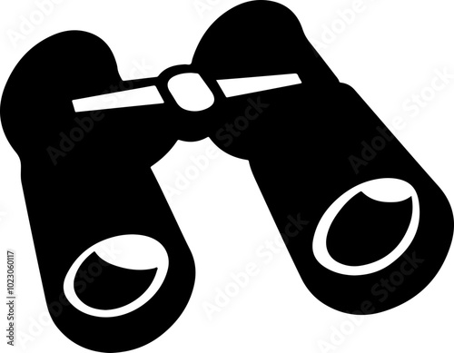 Stylized Binoculars Icon in Vector Graphics