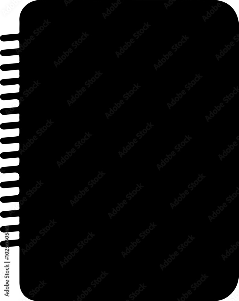 Simple Vector Notebook Icon with Spiral Binding Simple Vector Notebook Icon with Spiral Binding