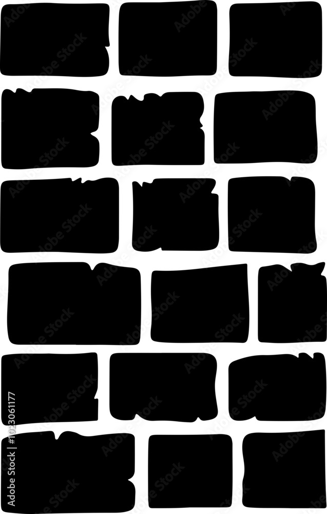 Obraz premium Vector Illustration of Black Brick Wall Design