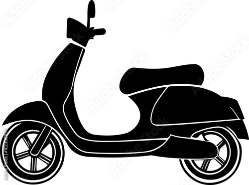 Stylized Vector Illustration of a Classic Scooter