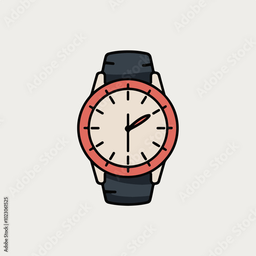 Vector Illustration of a Stylish Wristwatch