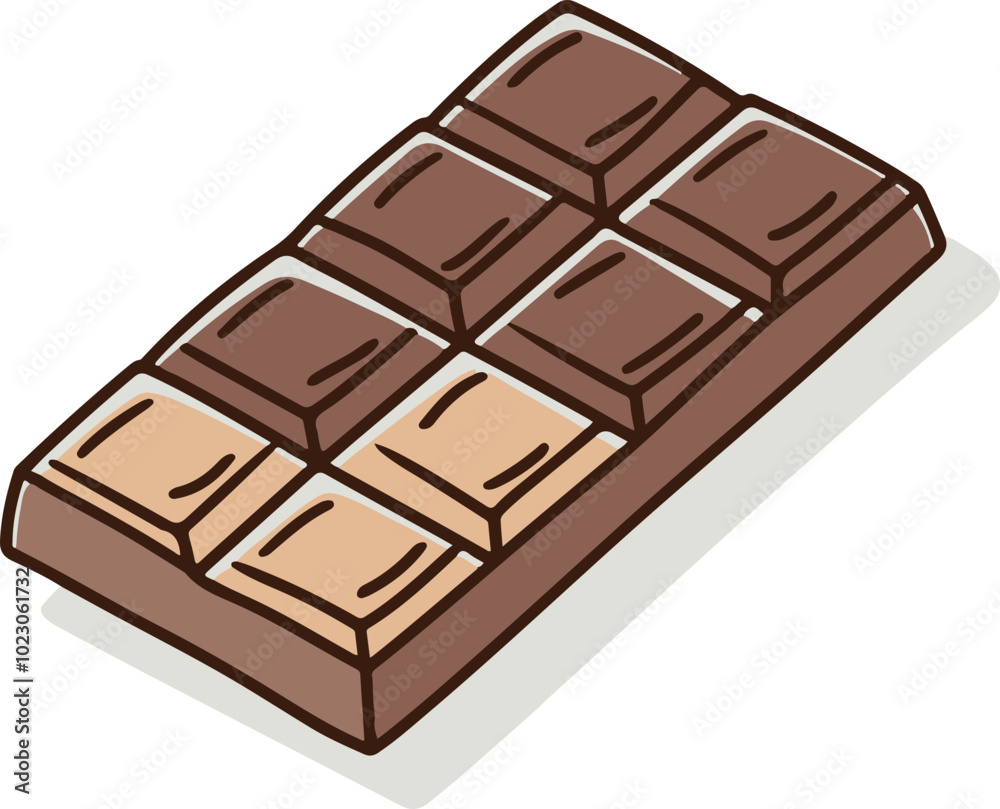 Vector Illustration of Chocolate Bar with Different Shades Vector Illustration of Chocolate Bar with Different Shades