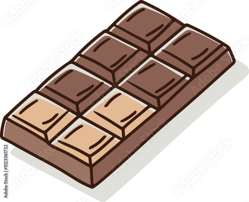 Vector Illustration of Chocolate Bar with Different Shades