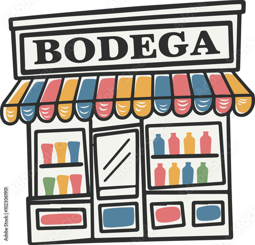 Colorful Bodega Vector Art with Diverse Products