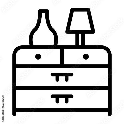 Nightstand Vector Design Icon Style