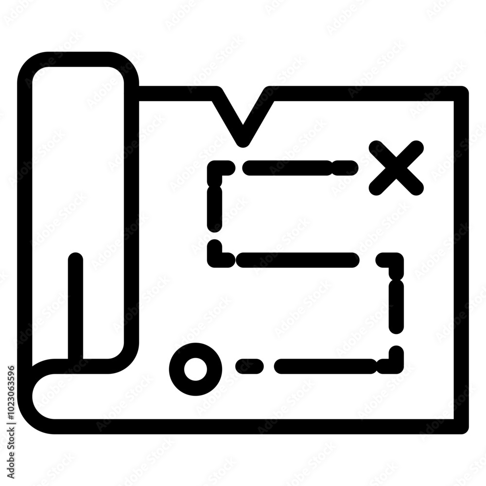 Adventure Map Vector Design Icon Style Adventure Map Vector Design Icon Style
