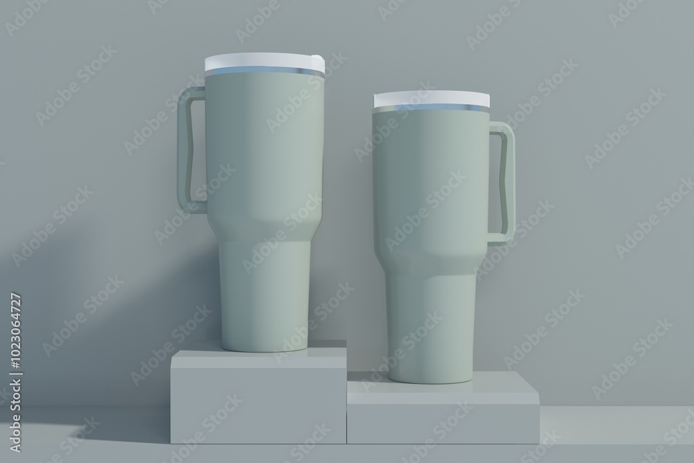 Travel Mug Hot Jar Drinking Cup Mock up
