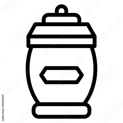 Funeral Urn Vector Design Icon Style