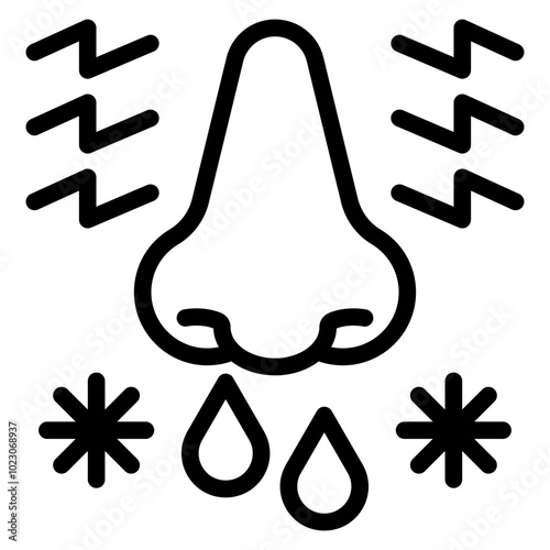 Rhinitis Vector Design Icon Style