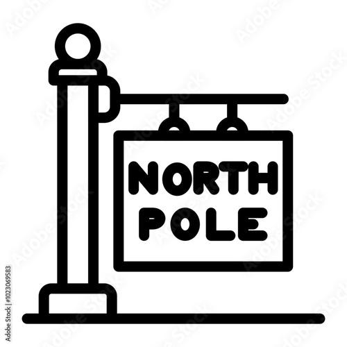 North Pole Sign Vector Design Icon Style