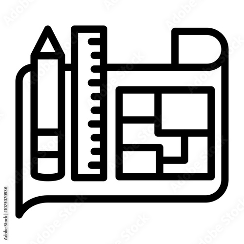 Architectural Plans Vector Design Icon Style