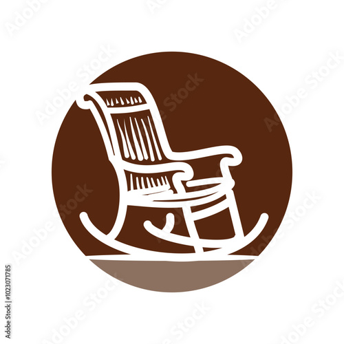 rocking chair icon logo design template