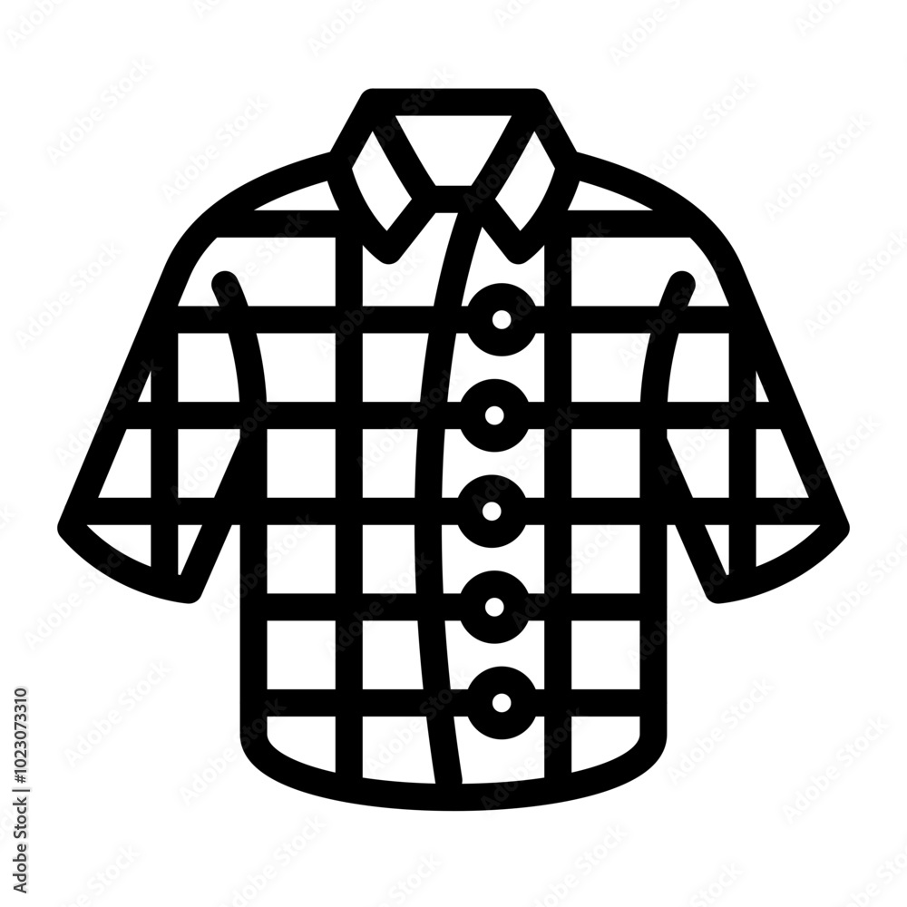 Flannel Shirt Vector Design Icon Style Flannel Shirt Vector Design Icon Style