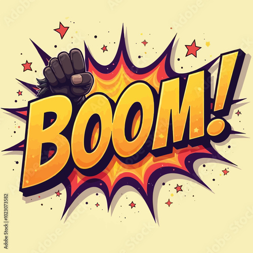 Boom Comic Text Speech Bubble Vector With The Text BOOM And Exclamation Mark Vector Illustration