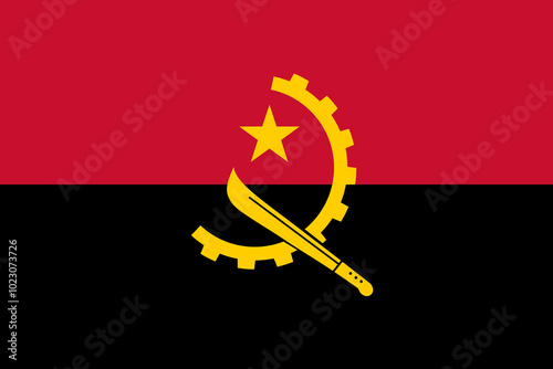 Flag of Angola vector icon. Standart colors and size. Best for mobile apps, UI and web design.