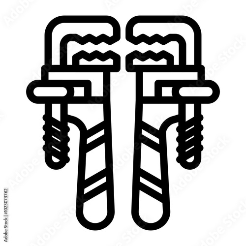 Pipe Wrench Vector Design Icon Style
