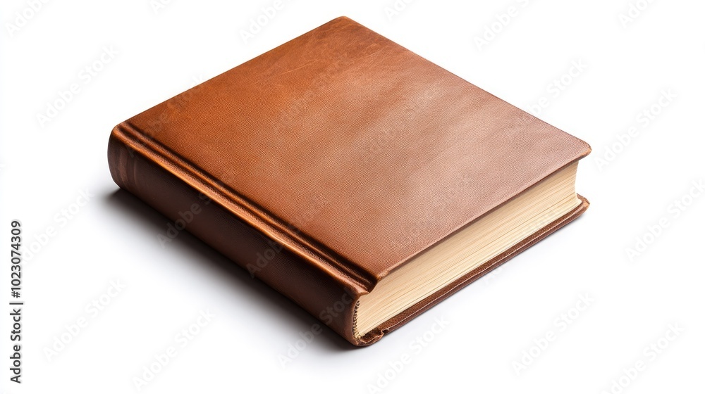 A beautifully crafted leather book featuring a rich brown cover, perfect for journals, diaries, or personal notes. A beautifully crafted leather book featuring a rich brown cover, perfect for journals, diaries, or personal notes.