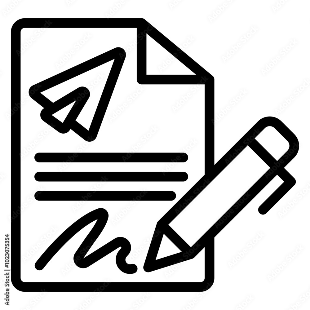 Contract Craft Vector Design Icon Style Contract Craft Vector Design Icon Style