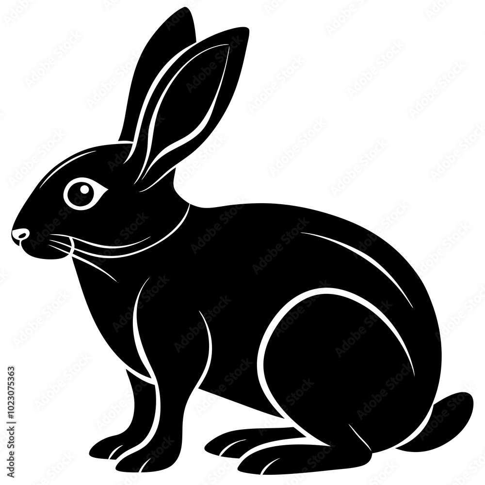 Obraz premium black and white rabbit