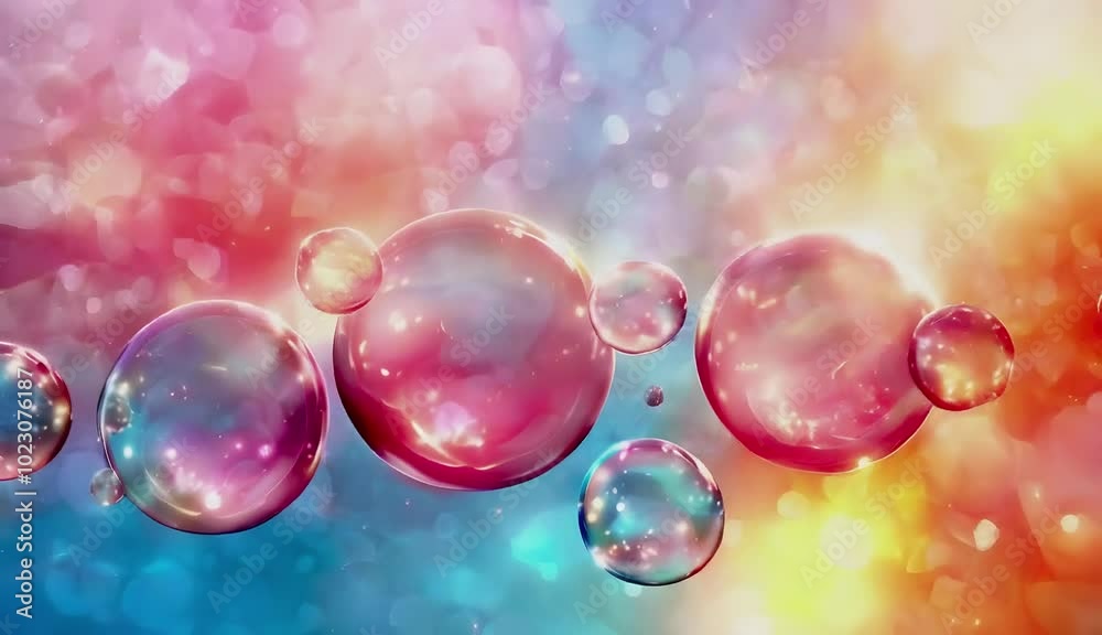 Colorful background with bubbles floating in the air Colorful background with bubbles floating in the air