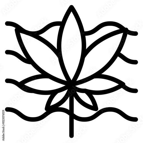 Weed Wave Vector Design Icon Style