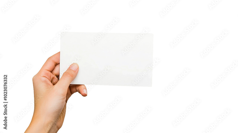 Hand Holding a Blank White Card Ready for Customization and Creative Design Ideas Hand Holding a Blank White Card Ready for Customization and Creative Design Ideas