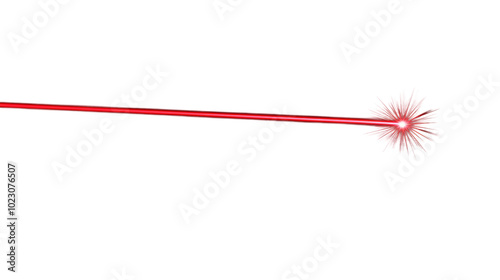 Bright Red Laser Beam Cutting Through Darkness for High Tech Visual Effects