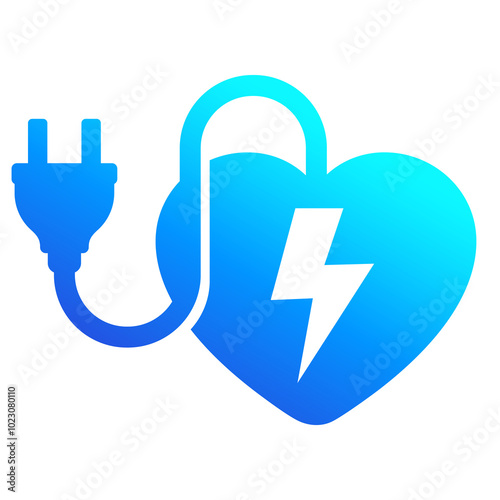 heart with electric plug icon