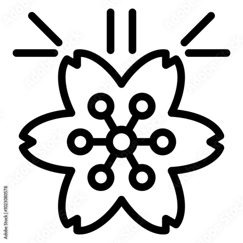 Sakura Sparkle Vector Design Icon Style