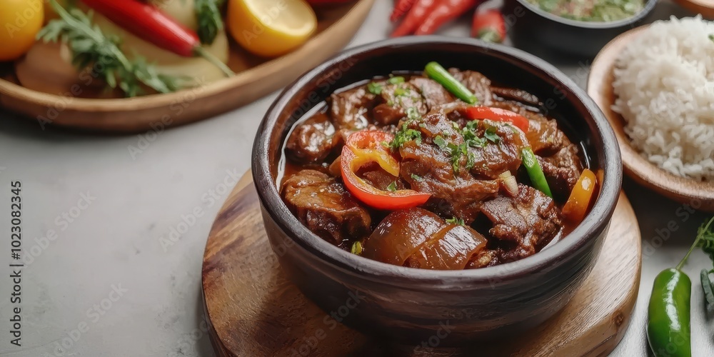 A delicious bowl of hearty stew with vibrant vegetables and herbs, ideal for a comforting meal or culinary inspiration. A delicious bowl of hearty stew with vibrant vegetables and herbs, ideal for a comforting meal or culinary inspiration.