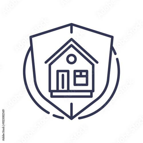 A house inside a shield symbolizes home protection and security.