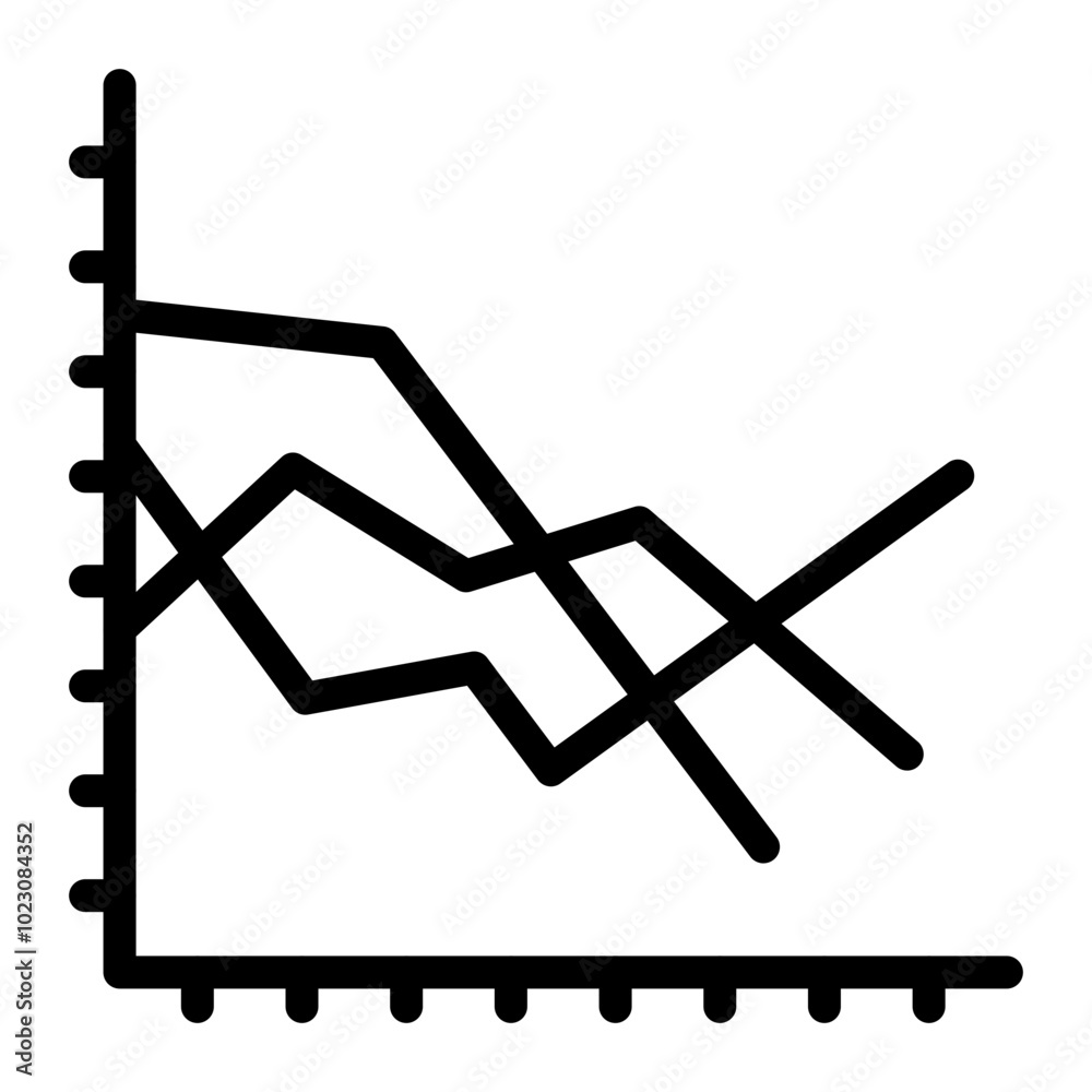 Line Chart Vector Design Icon Style Line Chart Vector Design Icon Style