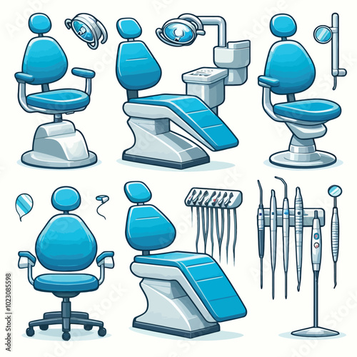 Dental Curette set vector illustration