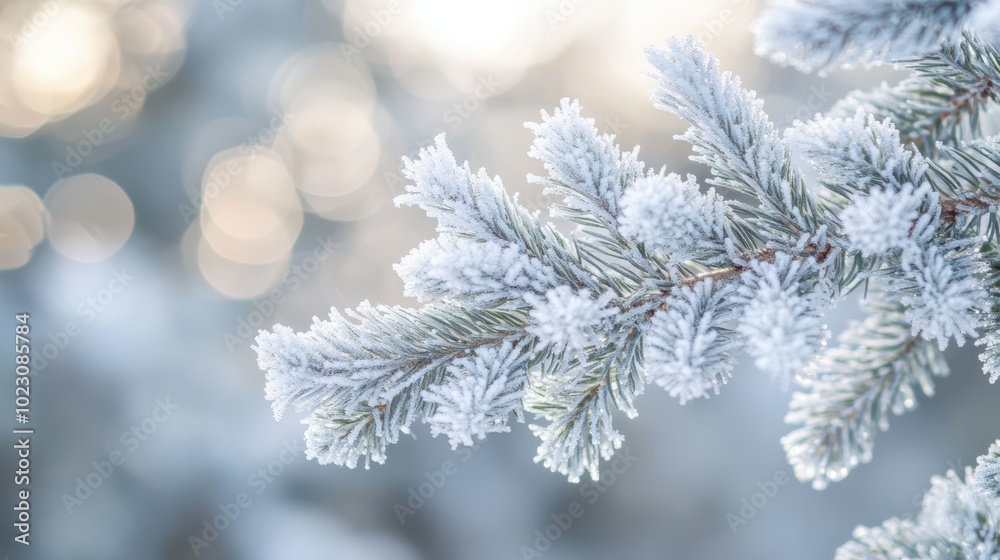 The Frosty Evergreen Branch The Frosty Evergreen Branch