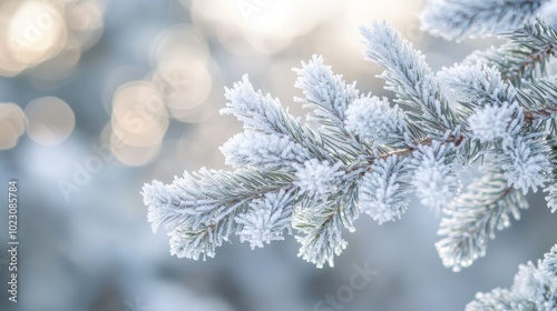 The Frosty Evergreen Branch