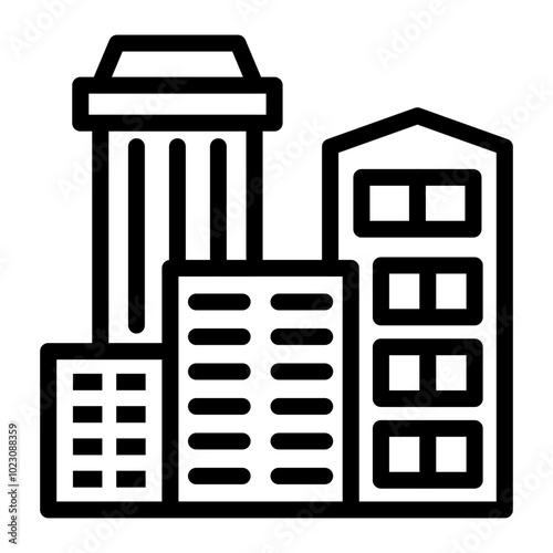 Cityscape Ensemble Vector Design Icon Style