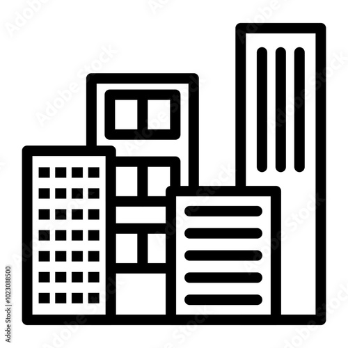 Skyline Ensemble Vector Design Icon Style