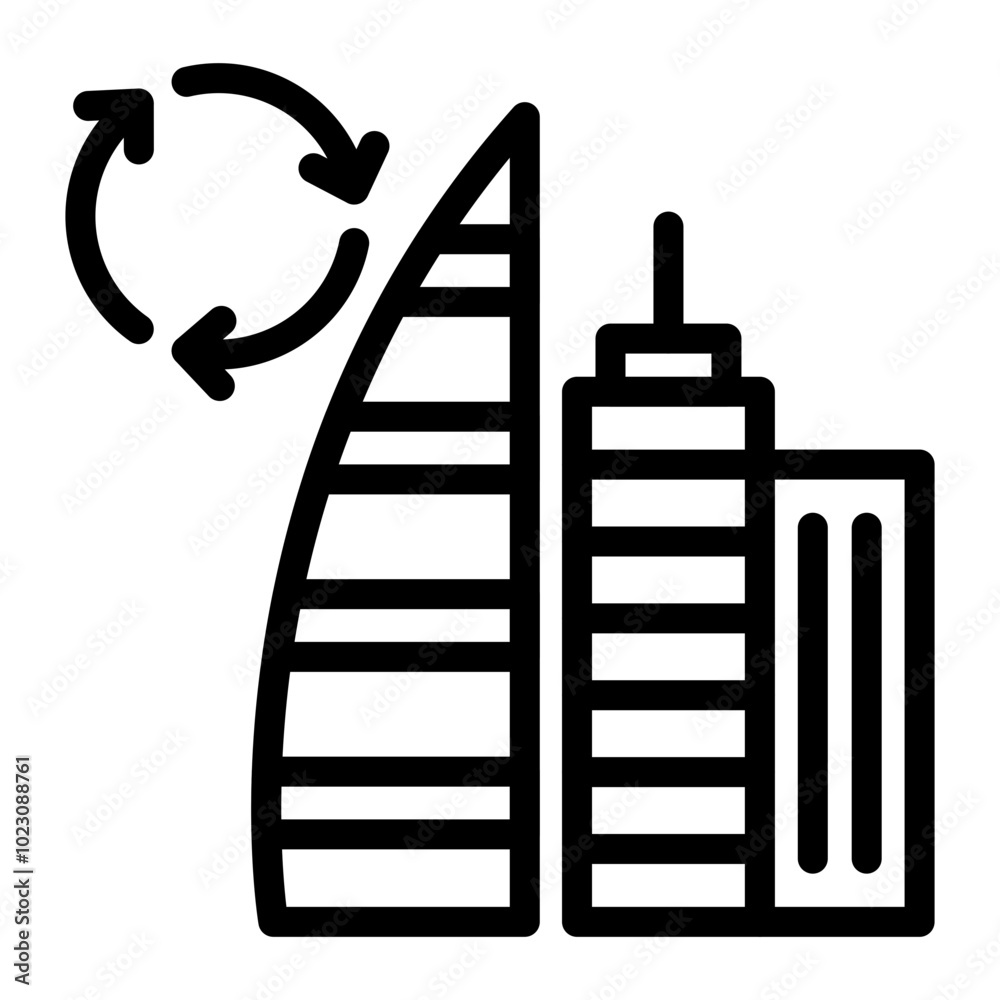 Skyline Synchrony Vector Design Icon Style Skyline Synchrony Vector Design Icon Style
