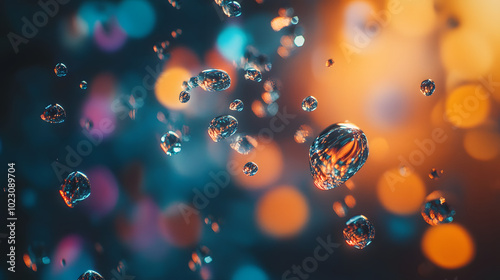 Wallpaper Mural Floating Liquid Droplets Torontodigital.ca