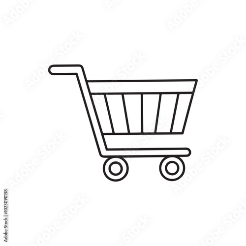 Shopping Icon, Shopping Cart Clipart, Shopping Cart Icon Digital Clipart, Shopping Minimalist Line Icons, vector illstration.