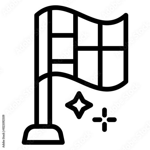 Checkered Flag Vector Design Icon Style