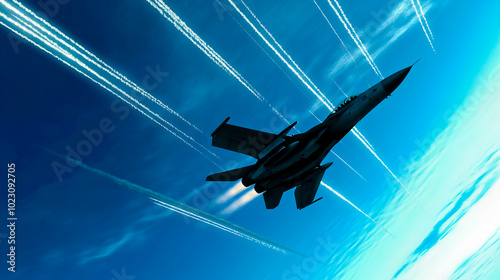 A fighter jet performing a dramatic barrel roll to evade incoming gunfire, with the camera rolling along to simulate motion.