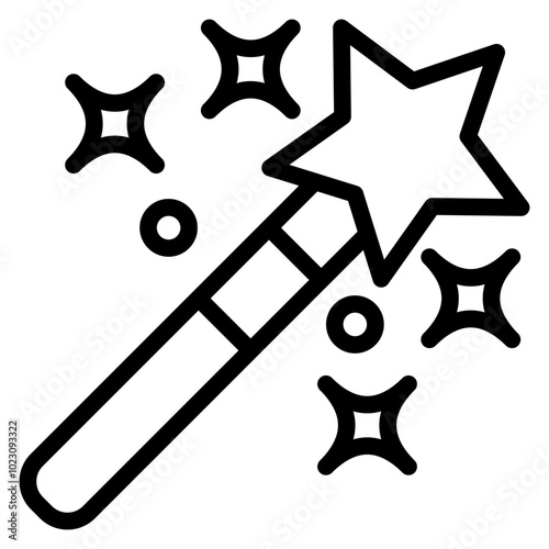 Magic Wand Vector Design Icon Style