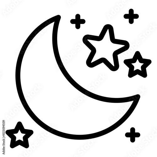 Witch's Moon Vector Design Icon Style